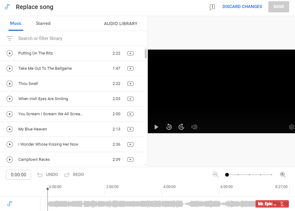 Replacing a song via YouTube editor Copyright Song