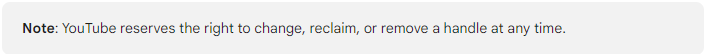 YouTube Handle Naming Guidelines